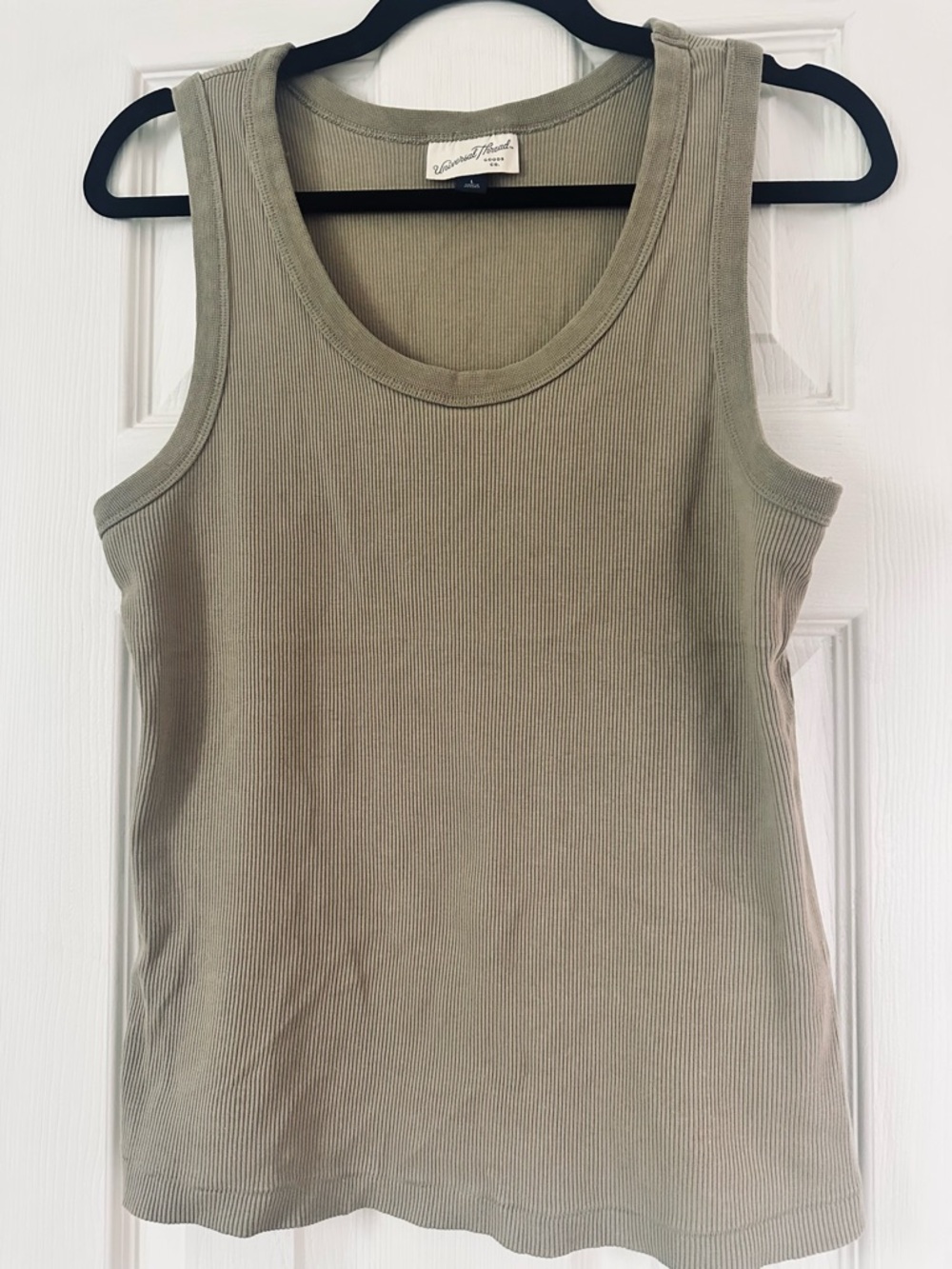Ribbed Tank Top - Olive Green/tan - Universal Thread L
